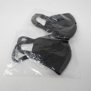 TWO cloth facemasks black stretchy